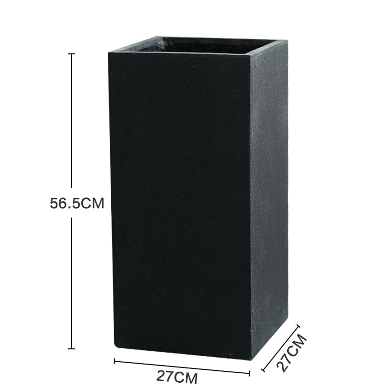 Hand-brush Square Outdoor Planter Box Large Cement Fiber Glass - Graceland Home and Living -  