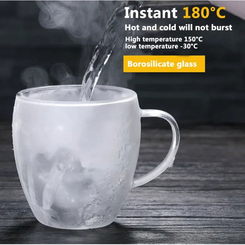 Heat Resistant Double Wall Transparent  Glass Cup - Graceland Home and Living -  