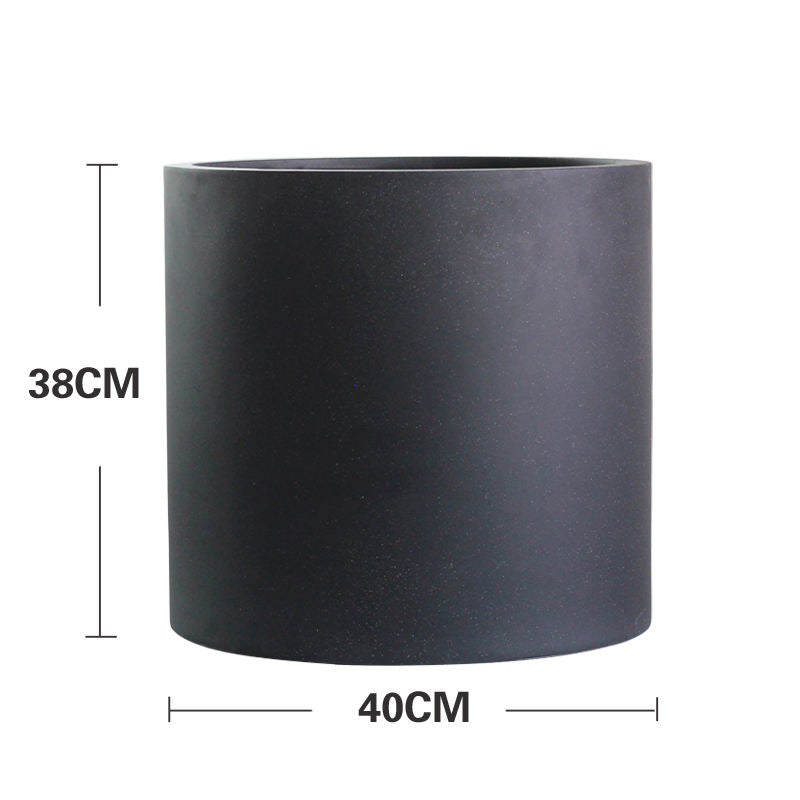 Large cement flower pot outdoor planter with black color for home decoration Graceland Home and Living