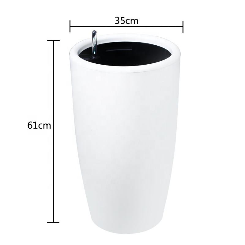 Large Big Stand Square White Plastic Garden Outdoor Planters Flower Plant Pots - Graceland Home and Living -  