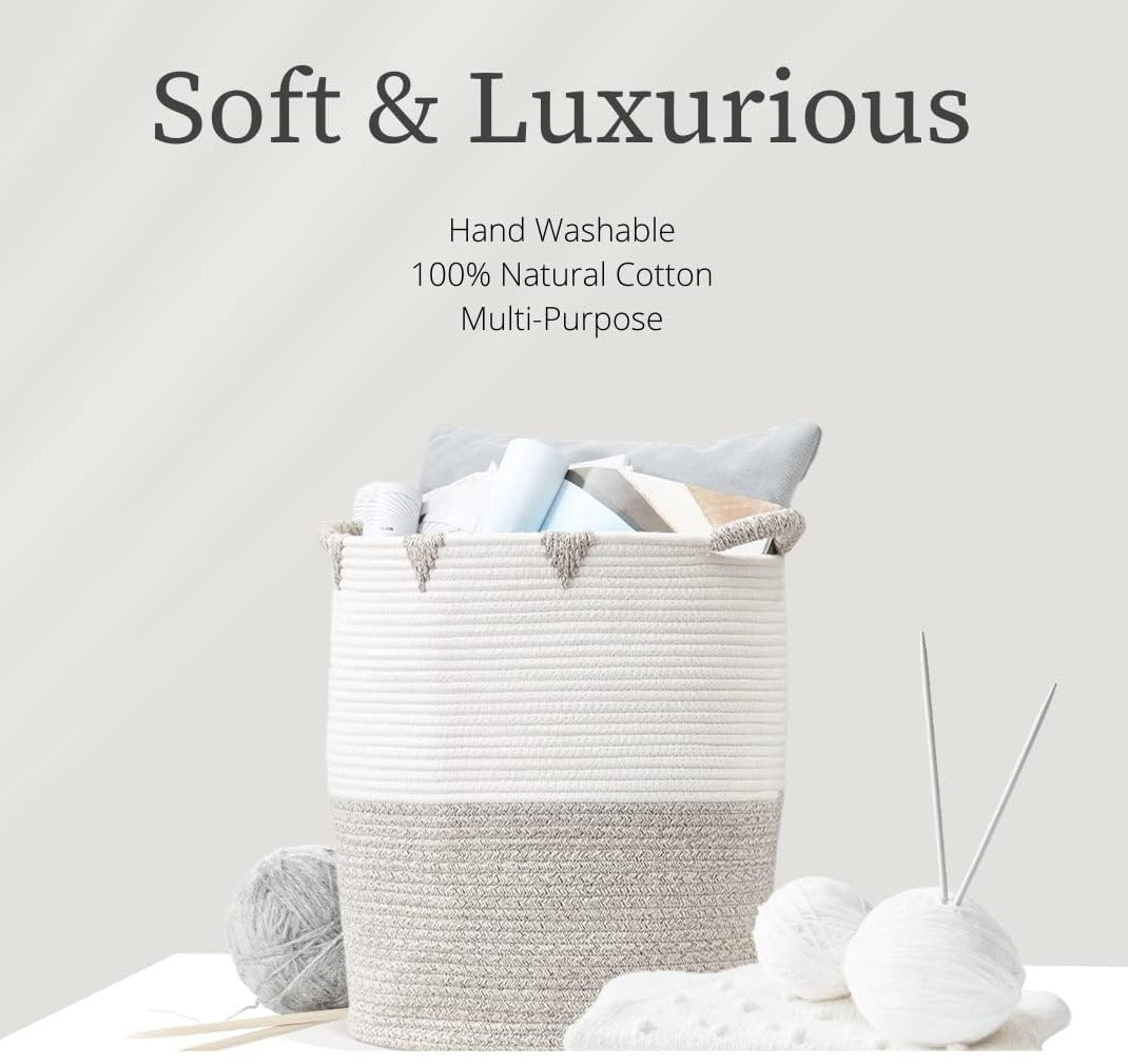 Large Blanket Basket Woven Storage Basket - Graceland Home and Living -  