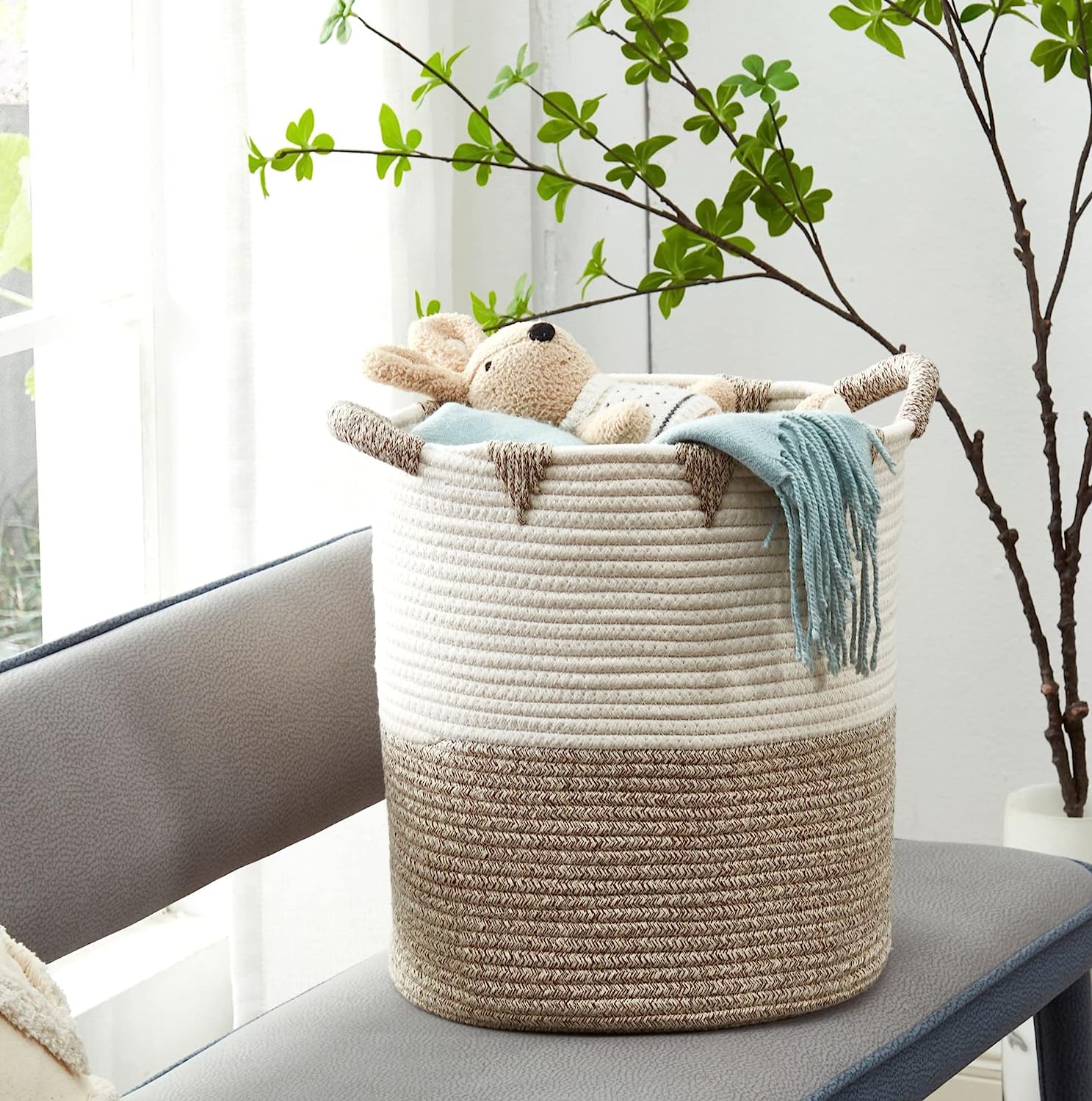 Large Blanket Basket Woven Storage Basket - Graceland Home and Living -  