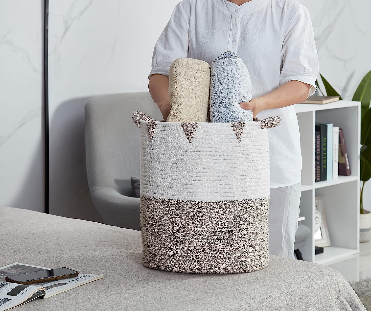 Large Blanket Basket Woven Storage Basket - Graceland Home and Living -  