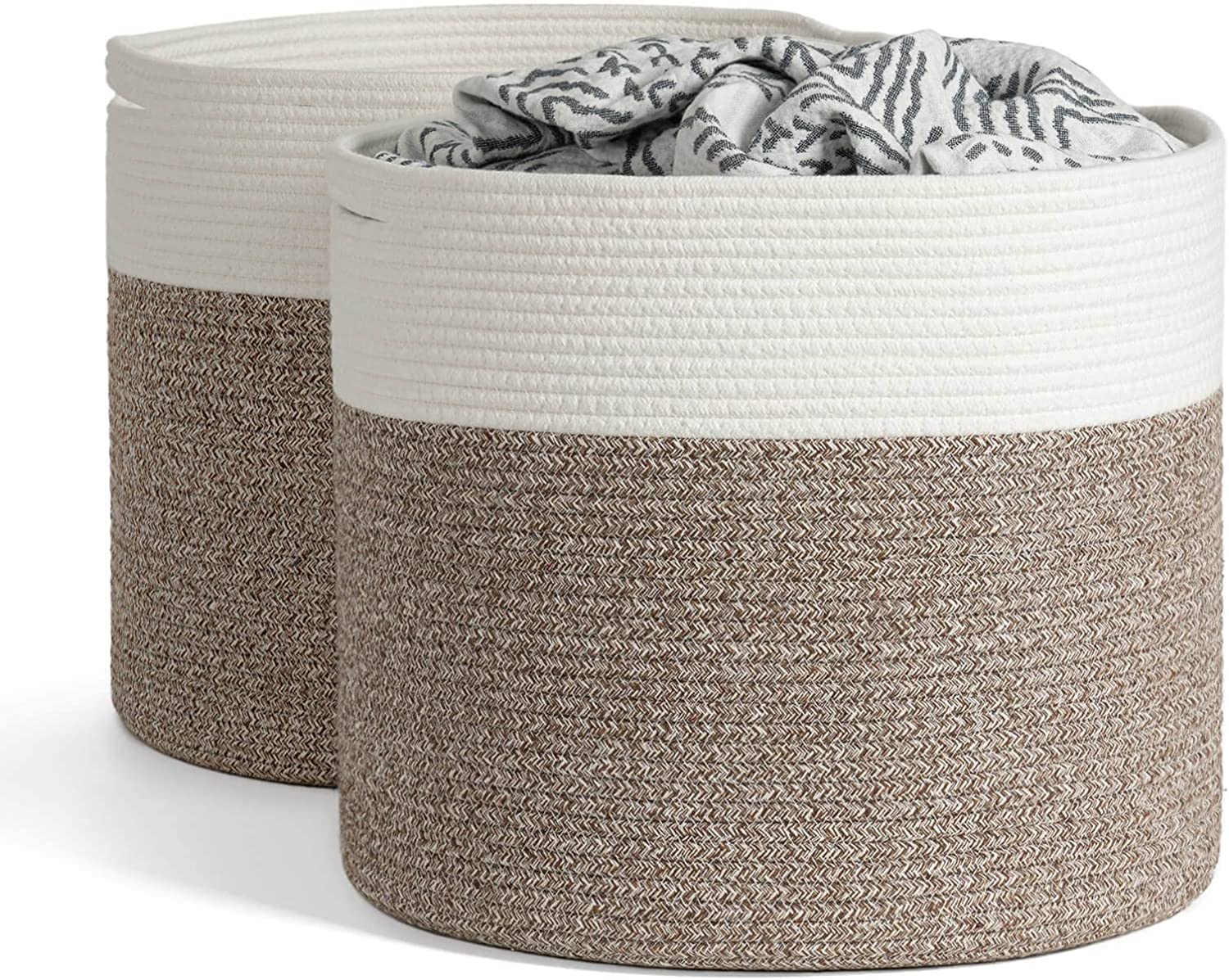 Large Jute Basket - Woven Storage Basket  Storage Bins with Handles - Graceland Home and Living -  