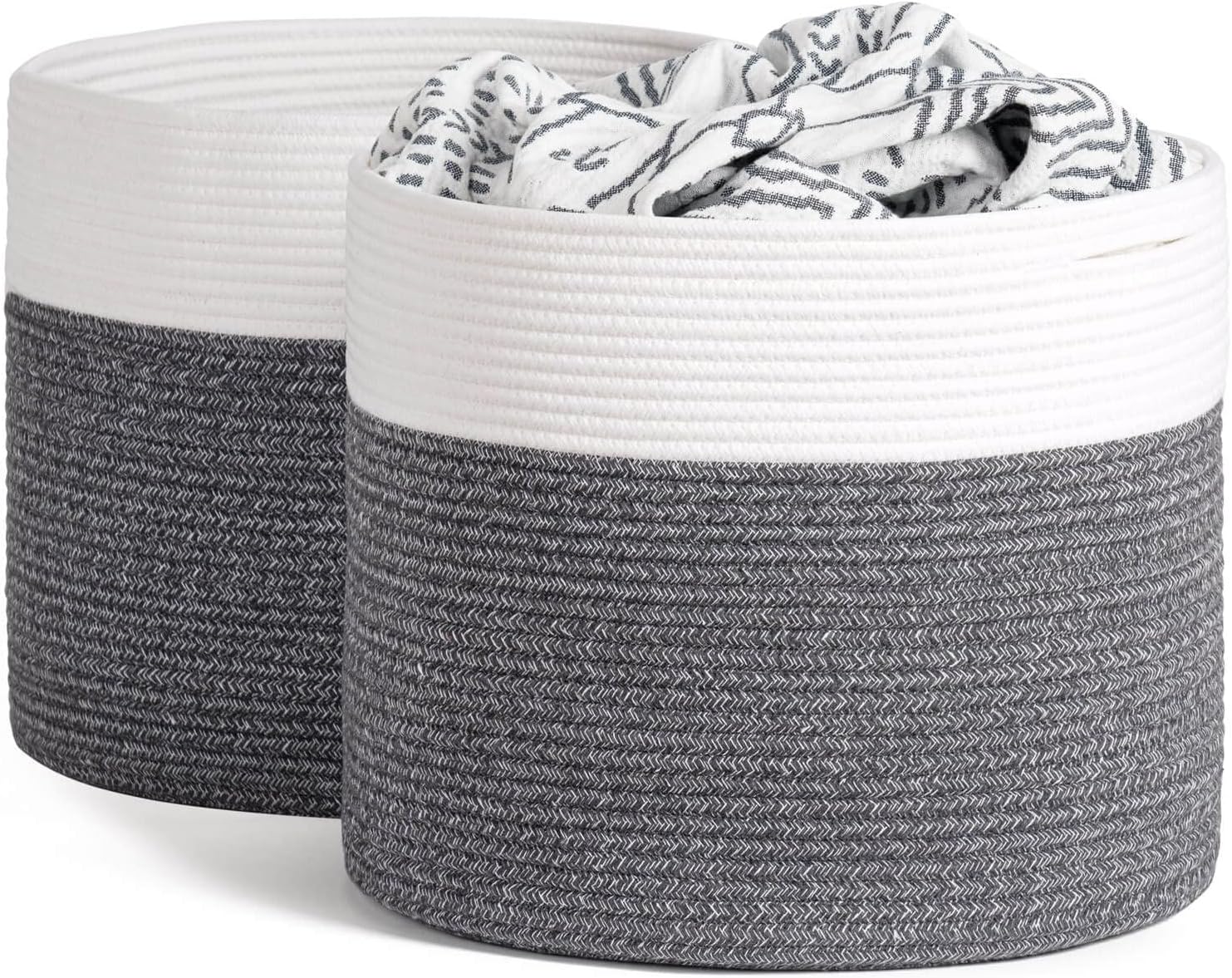 Large Jute Basket - Woven Storage Basket  Storage Bins with Handles - Graceland Home and Living -  