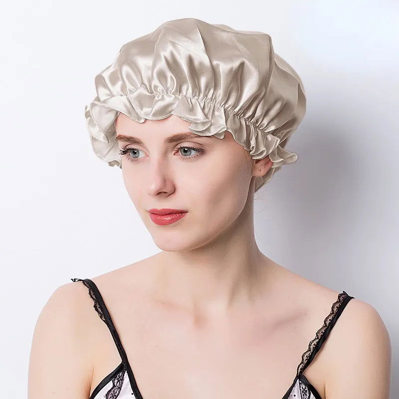 Large Silk Sleeping Cap For Women Hair Bonnets Head Cover - Graceland Home and Living -  