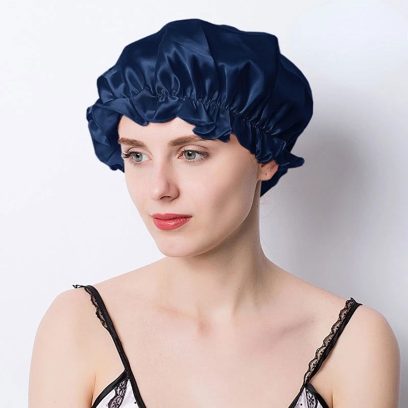 Large Silk Sleeping Cap For Women Hair Bonnets Head Cover - Graceland Home and Living -  