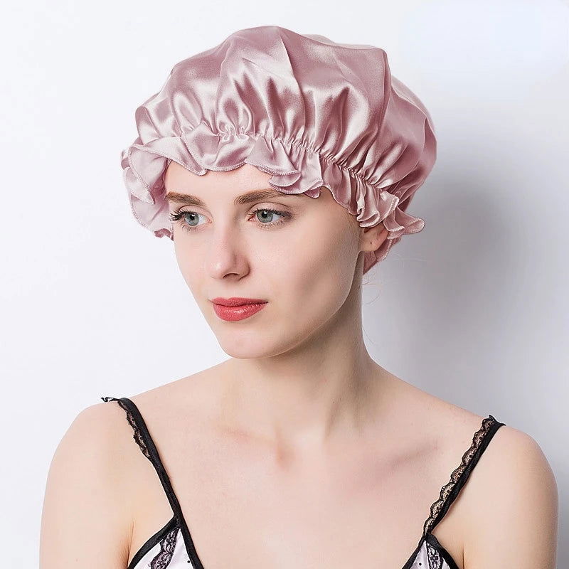 Large Silk Sleeping Cap For Women Hair Bonnets Head Cover - Graceland Home and Living -  