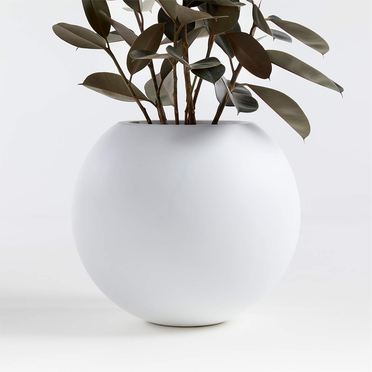 Light Weight Sphere Large White Indoor/Outdoor Planter - Graceland Home and Living -  