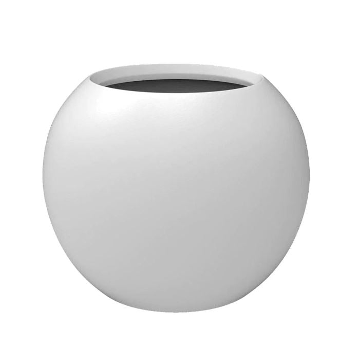 Light Weight Sphere Large White Indoor/Outdoor Planter - Graceland Home and Living -  