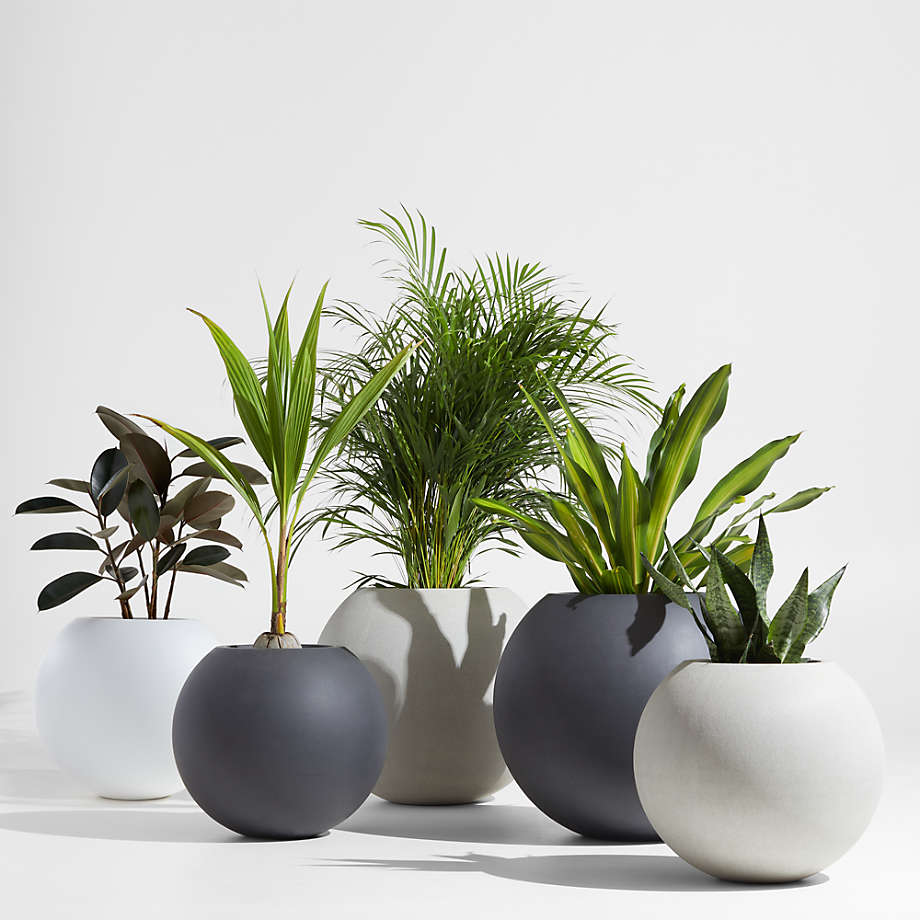 Light Weight Sphere Large White Indoor/Outdoor Planter - Graceland Home and Living -  