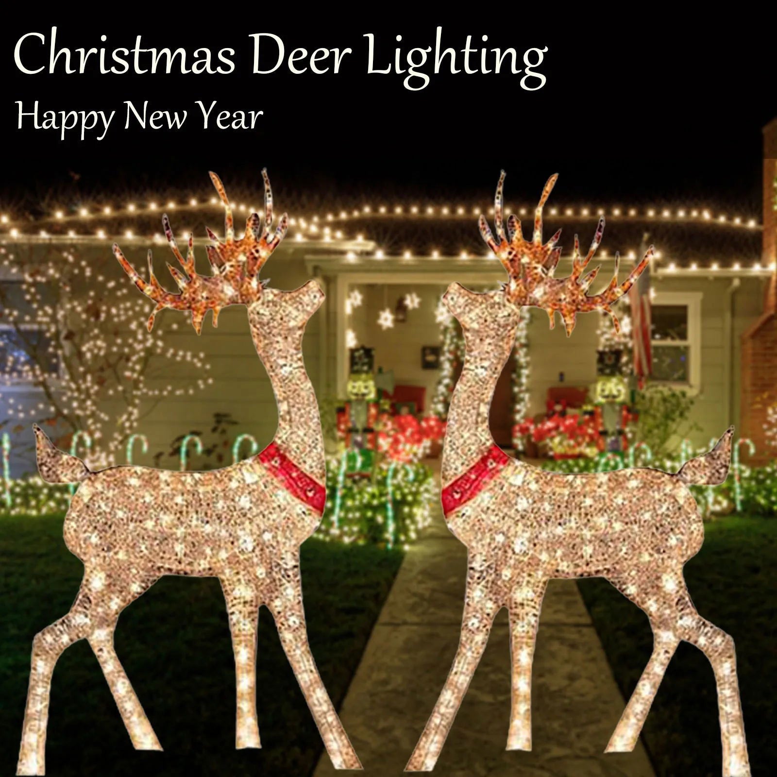 Lighted Christmas Decoration Deer - Graceland Home and Living -  