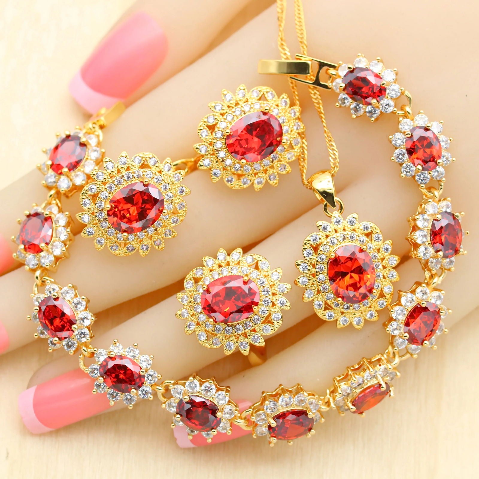 Luxury Blue Crystal Gold Plated Jewelry Sets - Graceland Home and Living -  