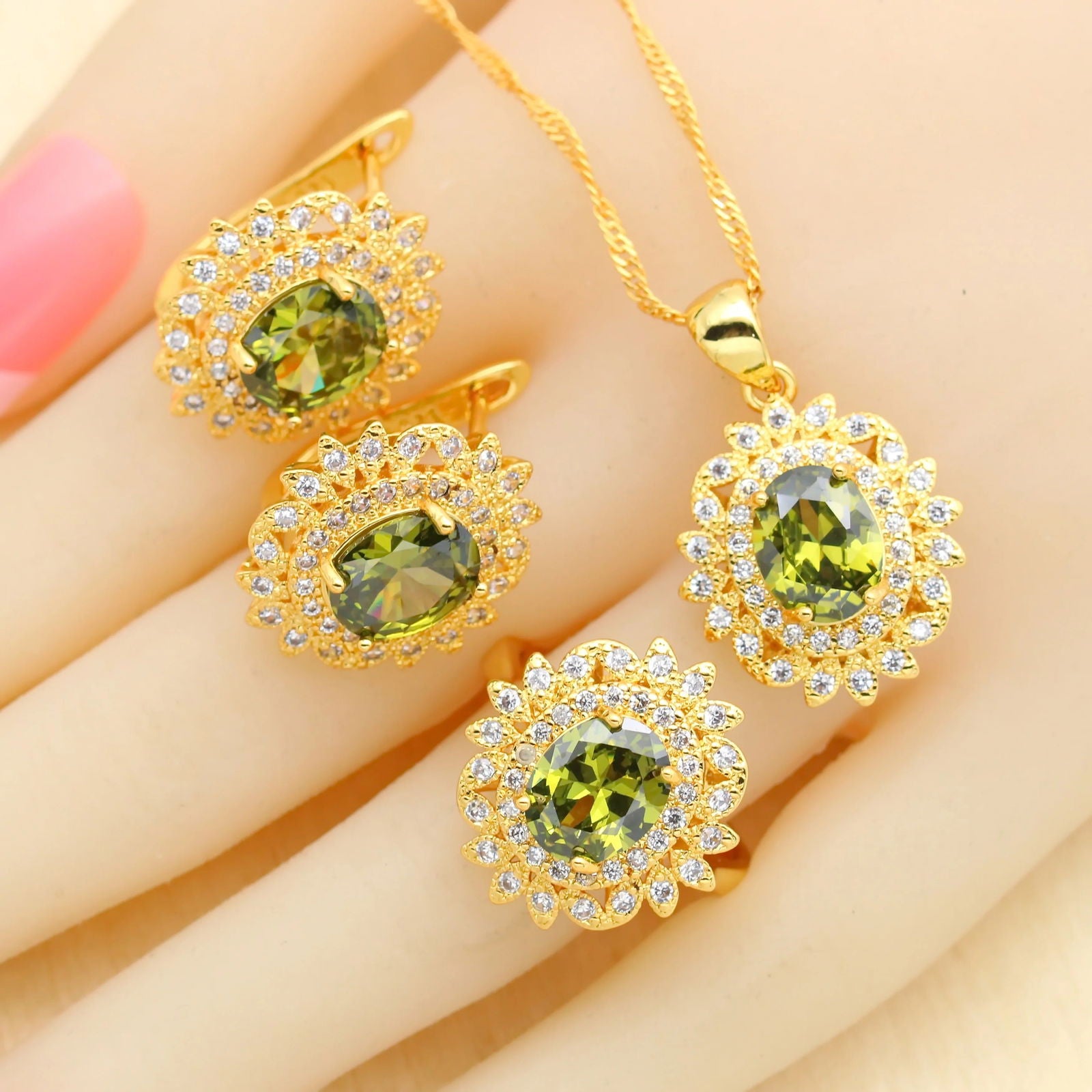 Luxury Blue Crystal Gold Plated Jewelry Sets - Graceland Home and Living -  