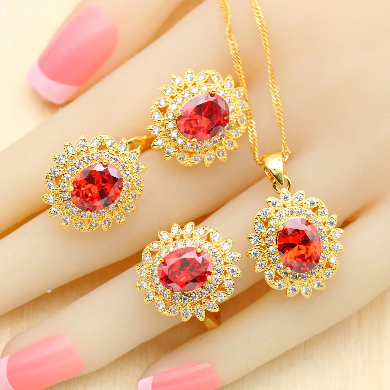 Luxury Blue Crystal Gold Plated Jewelry Sets - Graceland Home and Living -  