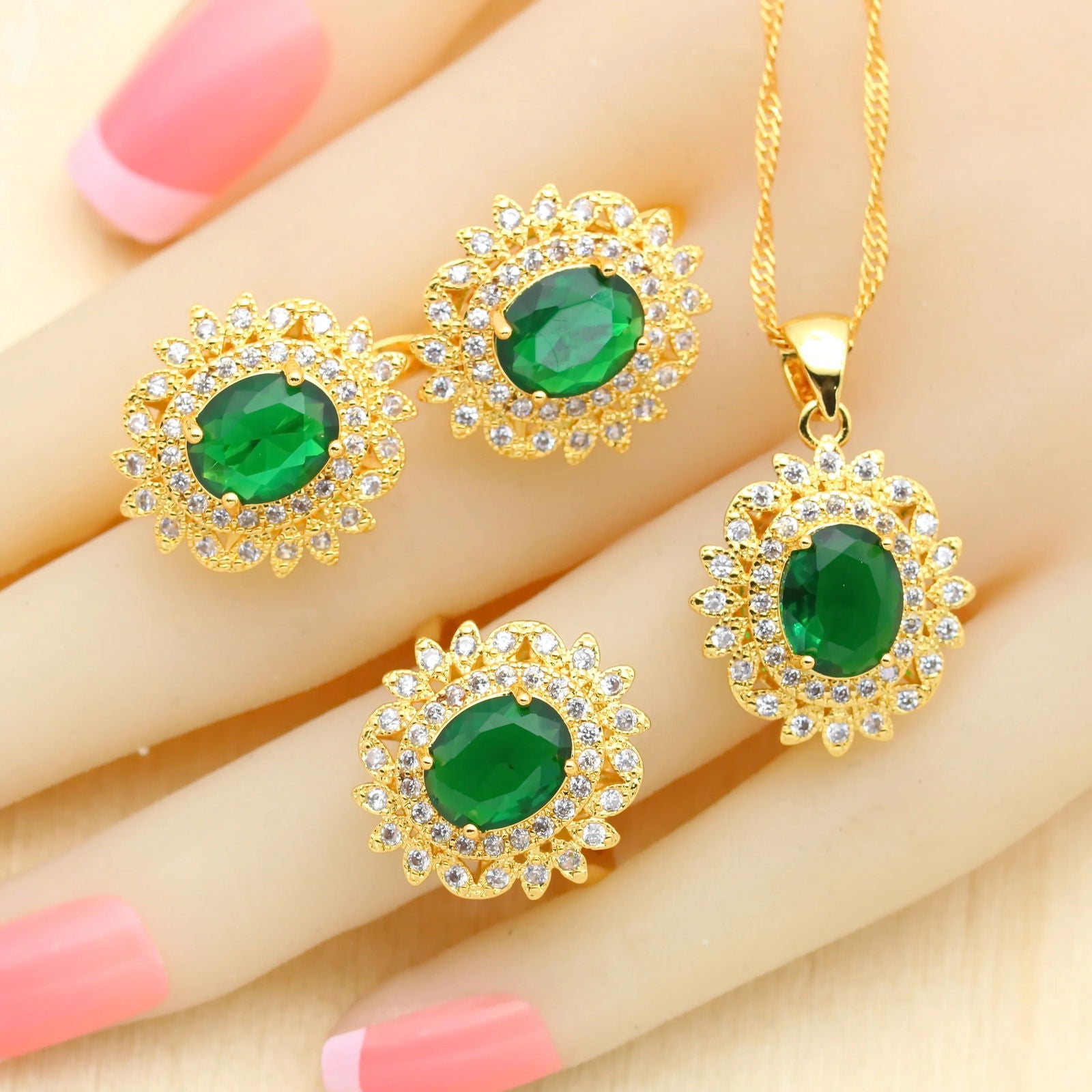 Luxury Blue Crystal Gold Plated Jewelry Sets - Graceland Home and Living -  