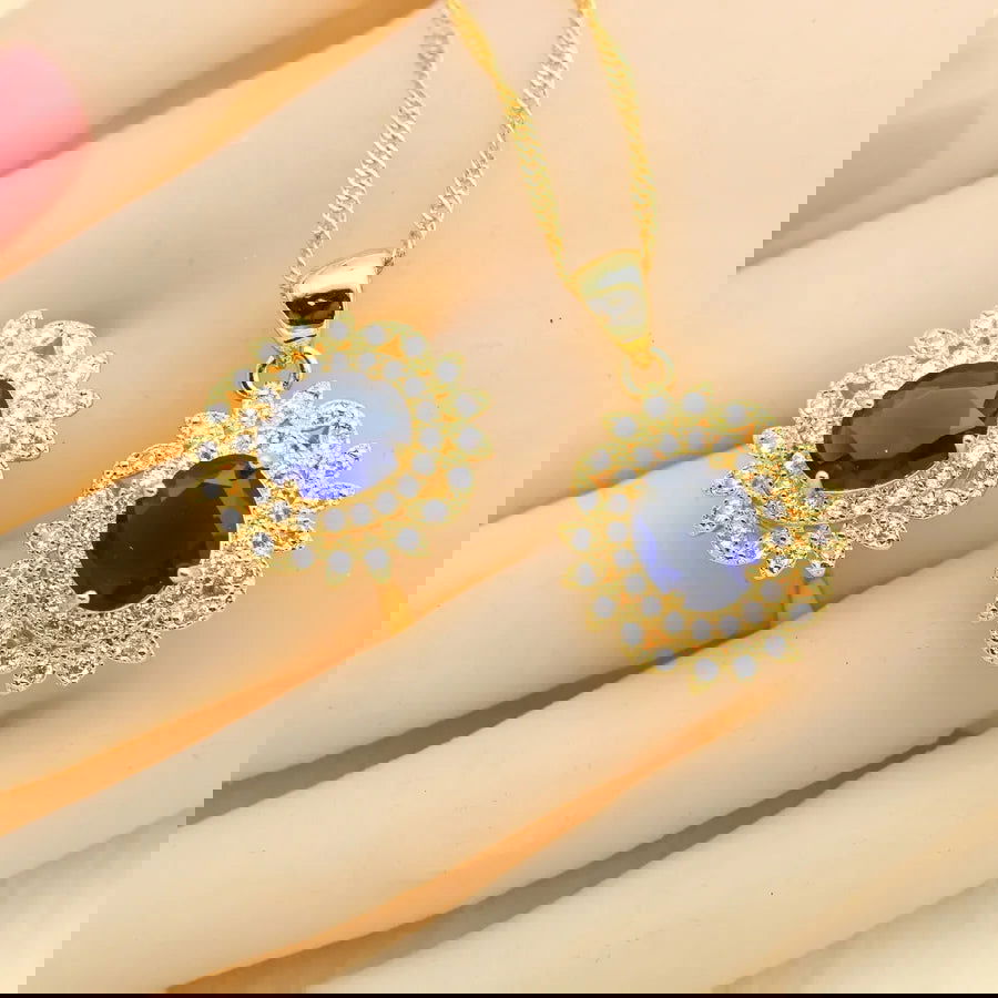 Luxury Blue Crystal Gold Plated Jewelry Sets - Graceland Home and Living -  