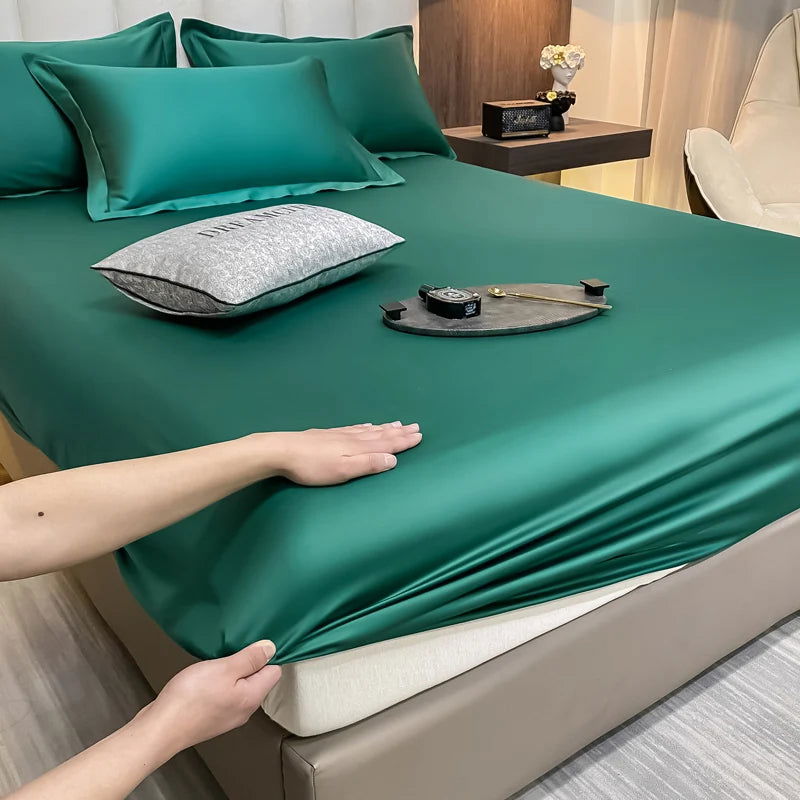 Luxury  Cotton Fitted Bed Sheet Elastic Band Around Bedsheet - Graceland Home and Living -  