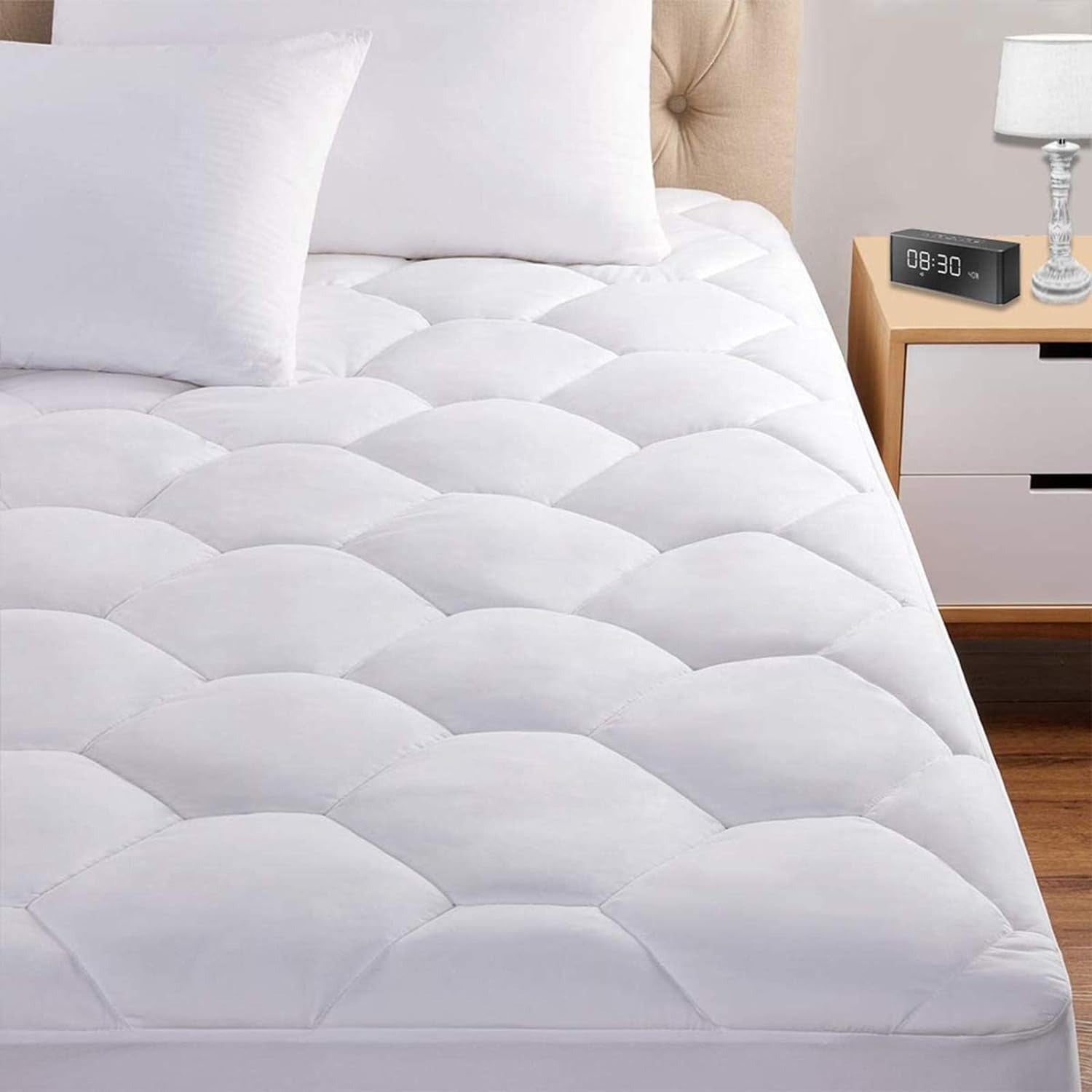 Mattress Pad, 8-21" Deep Pocket Protector Ultra Soft Quilted Fitted Topper Cover - Graceland Home and Living -  