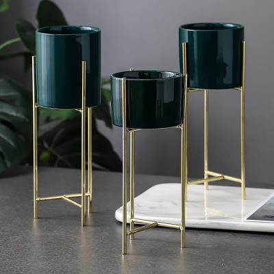 Modern Green Home Décor .Flower Pot Holder With Metal Plant Stand Graceland Home and Living