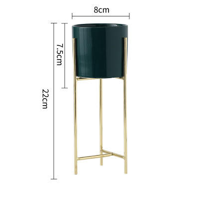 Modern Green Home Décor .Flower Pot Holder With Metal Plant Stand - Graceland Home and Living -  