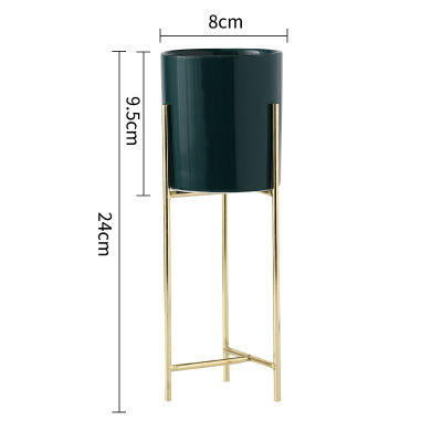 Modern Green Home Décor .Flower Pot Holder With Metal Plant Stand - Graceland Home and Living -  