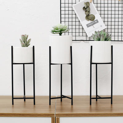 Modern Green Home Décor .Flower Pot Holder With Metal Plant Stand - Graceland Home and Living -  