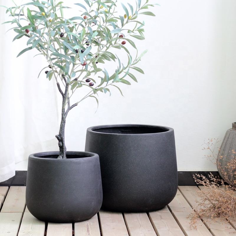 Modern design outdoor cement fiberglass Pot - Graceland Home and Living -  