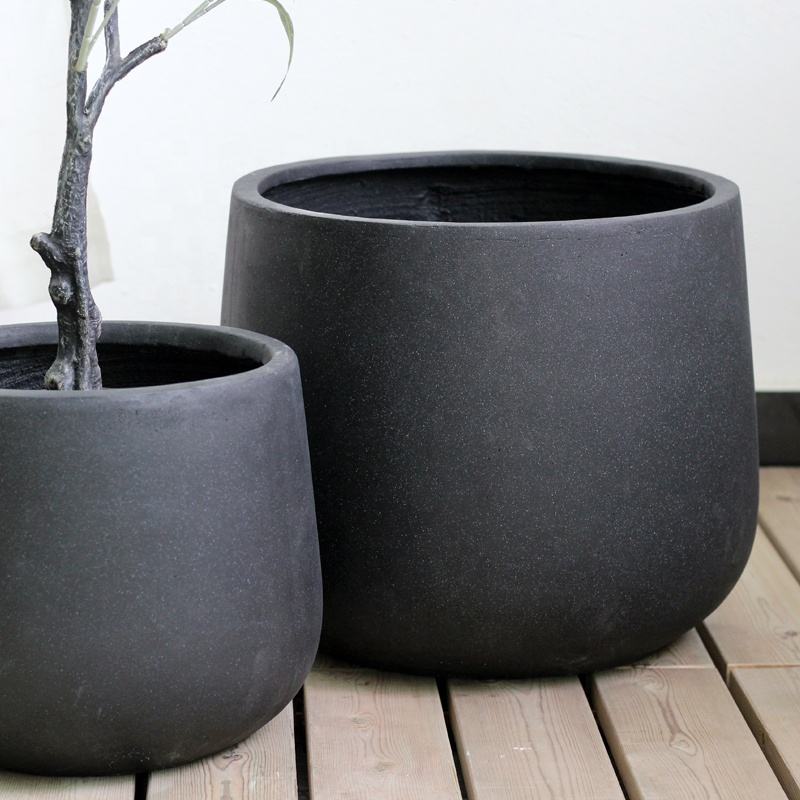 Modern design outdoor cement fiberglass Pot - Graceland Home and Living -  