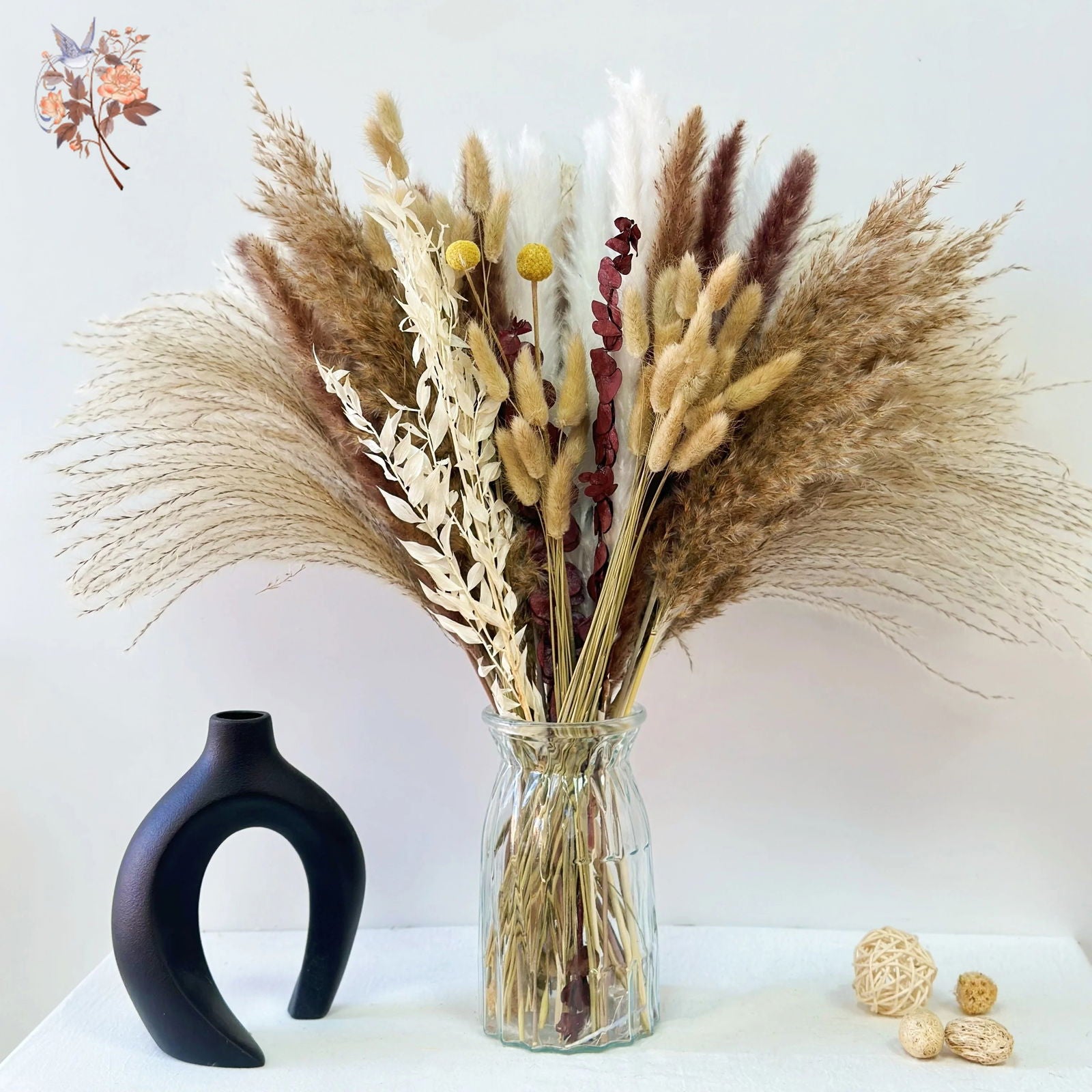 Natural Pampas Dried Flowers. Floral Bouquet For Home Vase Decoration - Graceland Home and Living -  