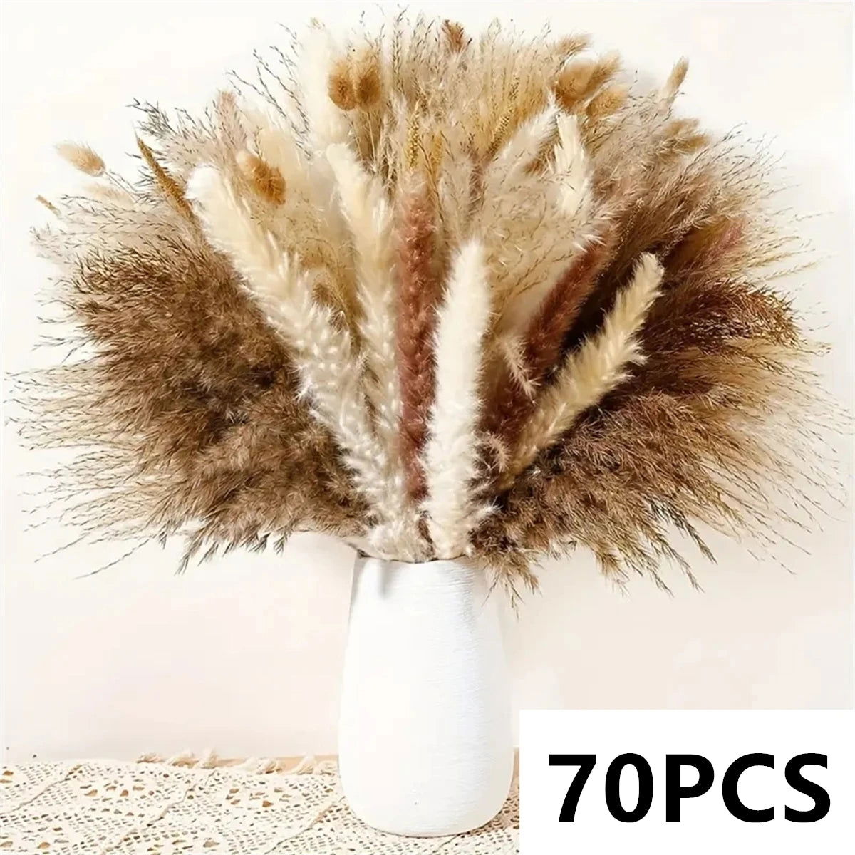 Natural Pampas Dried Flowers. Floral Bouquet For Home Vase Decoration - Graceland Home and Living -  