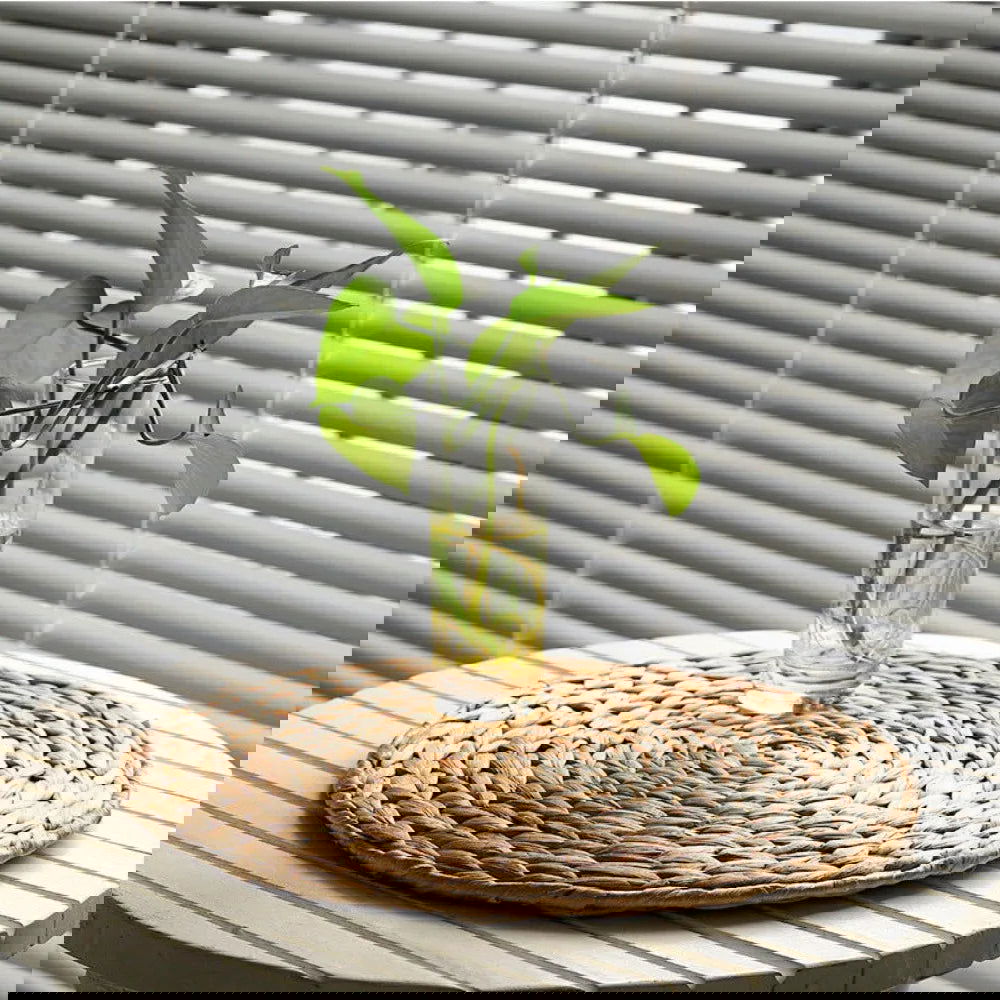 Natural Straw Weave Rattan Round Placemats - Graceland Home and Living -  