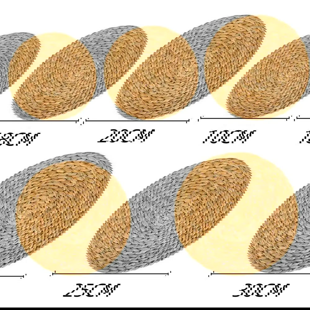 Natural Straw Weave Rattan Round Placemats - Graceland Home and Living -  