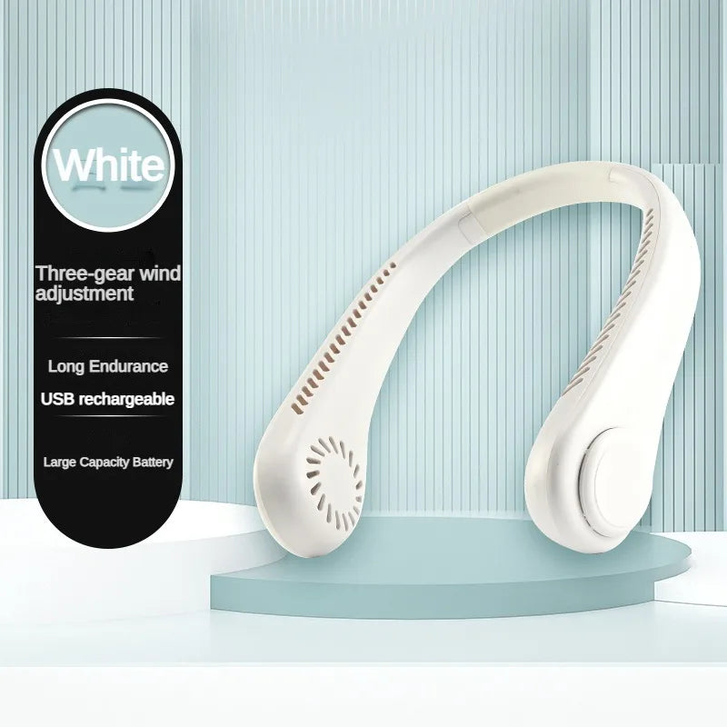 New Mini Portable Bladeless Rechargeable Neck Fan  1200mAh  Air Cooler - Graceland Home and Living -  