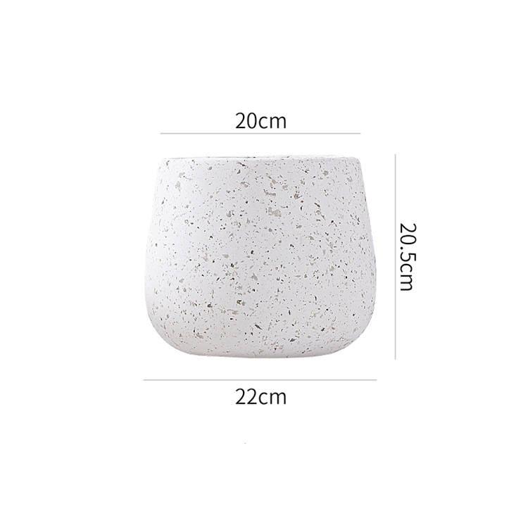 Nordic Minimalist Round  White fiberglass Planter - Graceland Home and Living -  