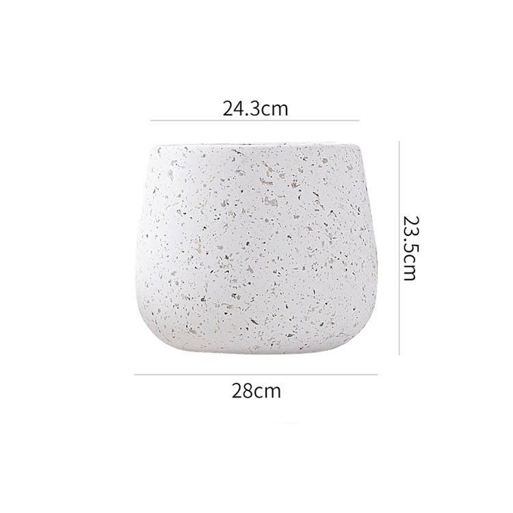 Nordic Minimalist Round  White fiberglass Planter - Graceland Home and Living -  