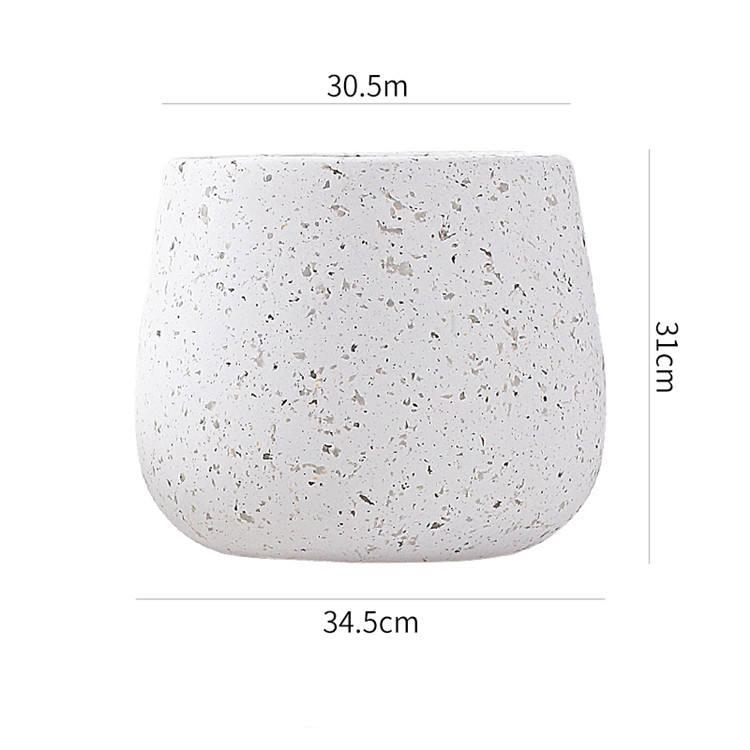 Nordic Minimalist Round  White fiberglass Planter - Graceland Home and Living -  