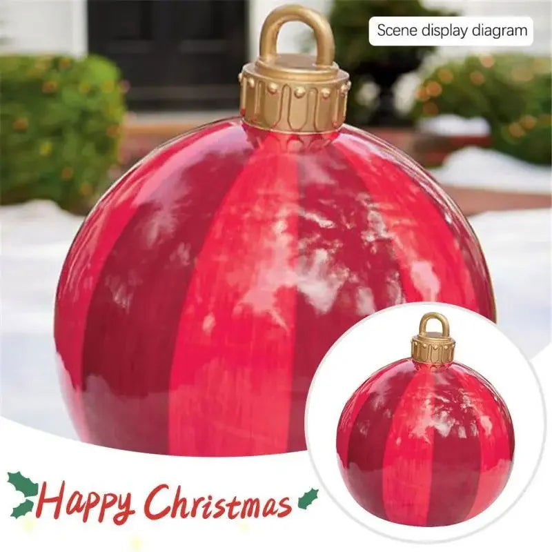 Outdoor Christmas Inflatable Decorated Ball 60cm PVC Giant Big - Graceland Home and Living -  
