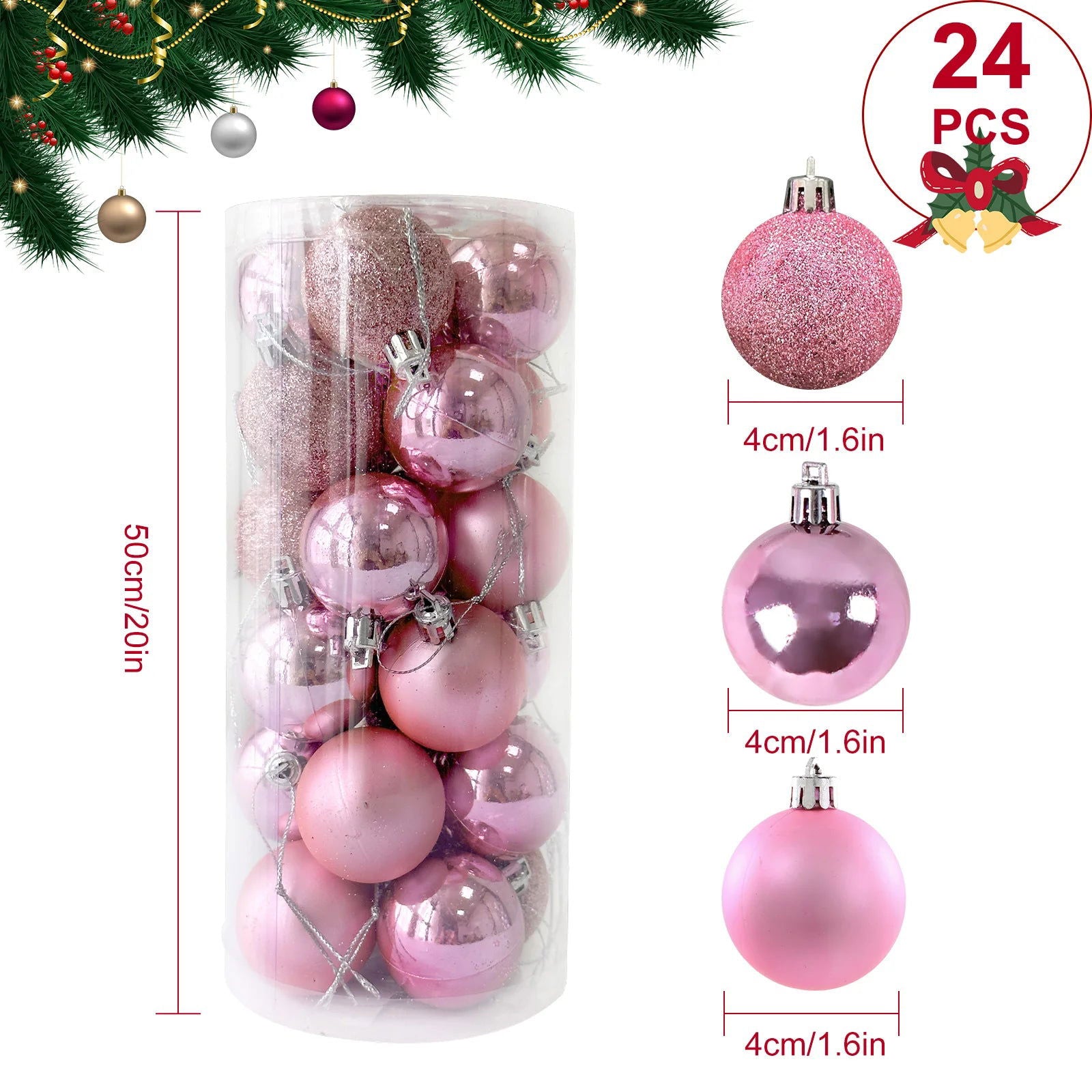 Pink/Golden/Silver Christmas Balls - Graceland Home and Living -  
