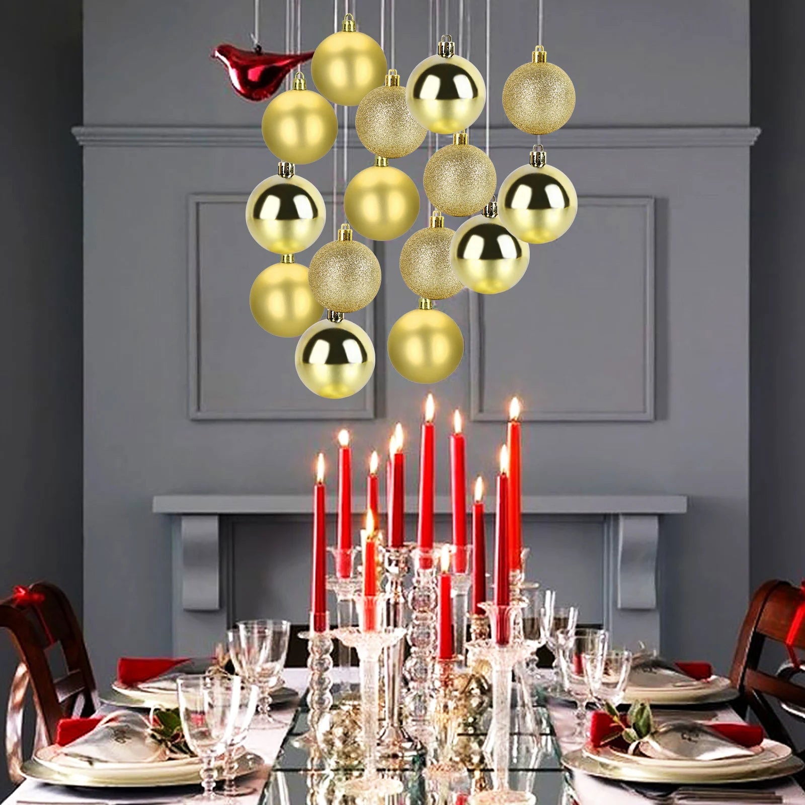Pink/Golden/Silver Christmas Balls - Graceland Home and Living -  