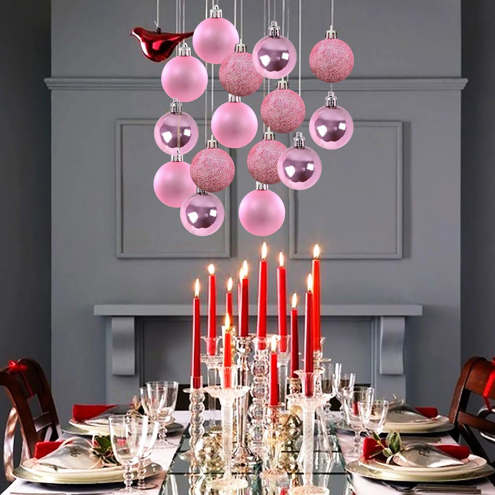 Pink/Golden/Silver Christmas Balls - Graceland Home and Living -  