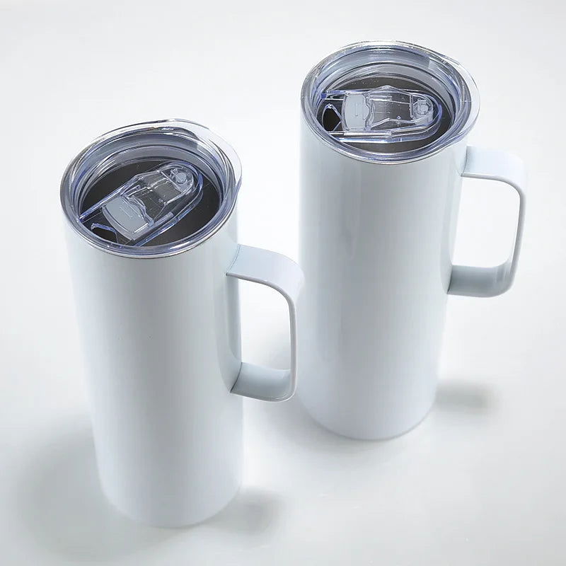 Portable thermos cup 590ml mug with handle straight cup - Graceland Home and Living -  