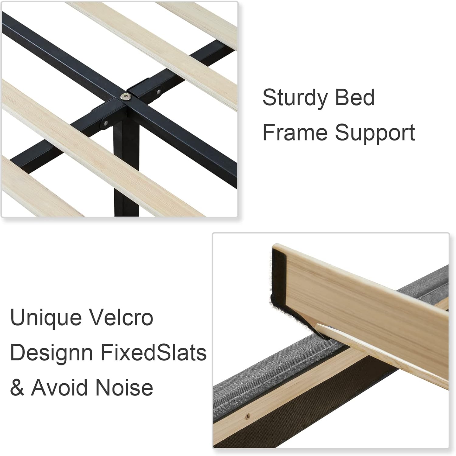 Queen Size Upholstered Platform Bed Frame, No Box Spring Needed - Graceland Home and Living -  