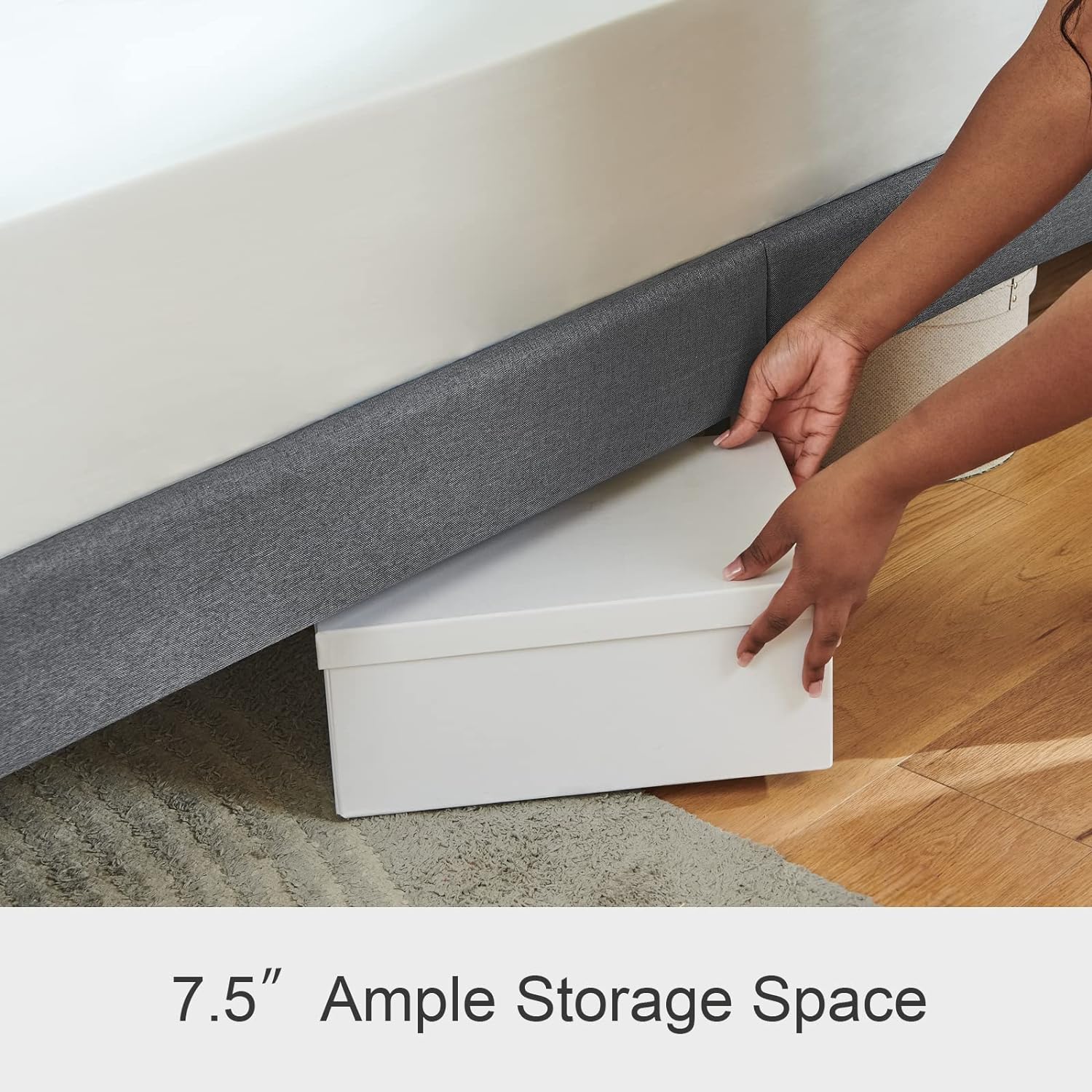 Queen Size Upholstered Platform Bed Frame, No Box Spring Needed - Graceland Home and Living -  