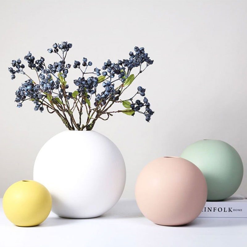 Round ceramic pot with bright colors - Graceland Home and Living -  