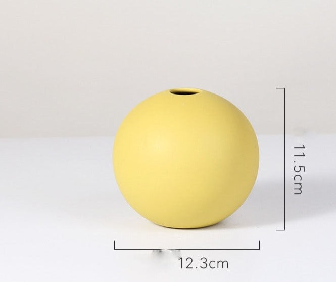 Round ceramic pot with bright colors - Graceland Home and Living -  