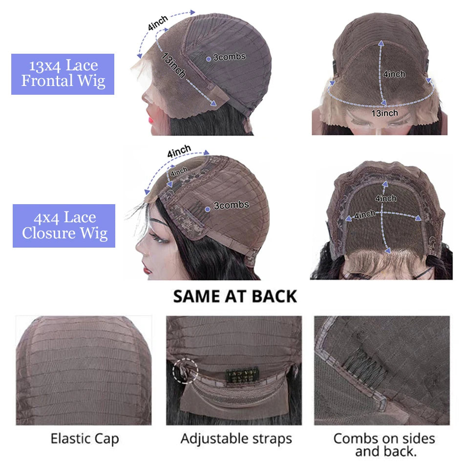 Deep  Curly wave 100% Human Hair 13x4 Lace Frontal Brazilian Remy Wigs