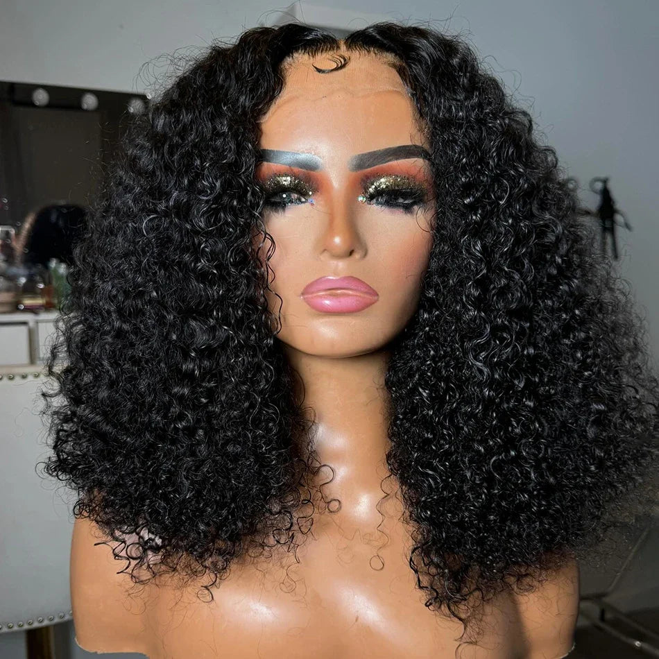 Brazilian Short Bob 250% 13x4 13x6 Lace Frontal Human Hair Deep Wave HD Transparent Curly Closure 5x5 Wig Remy Hair