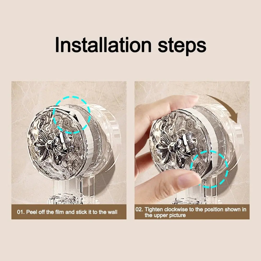 Plastic Shower Suction Cup Shelf Glacier Pattern Transparent Wall Storage Rack