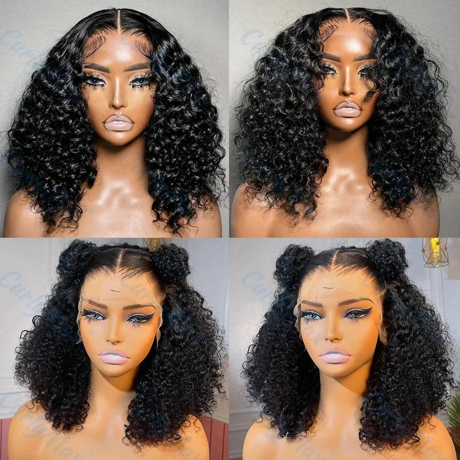 250 Density 13x6 13x4 HD Transparent Curly Deep Wave Lace Frontal